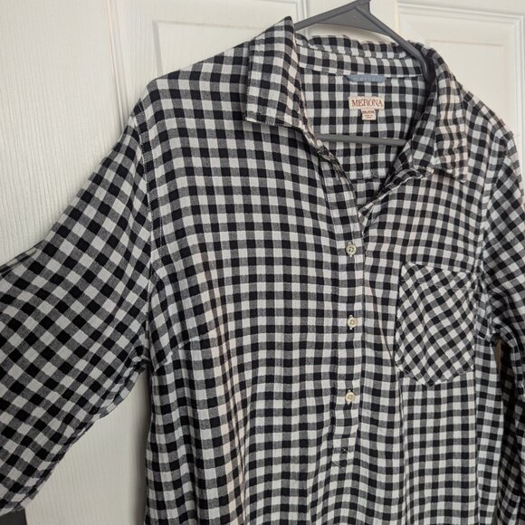 Merona black and white plaid top - XXL - Picture 3 of 4